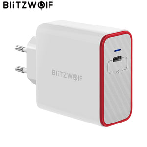 Adaptador de la UE del cargador de 45W BlitzWolf PD carga rápida USB tipo C Con Power3S Tech para el iPhone para Samsung para Xiaomi cargador de escritorio